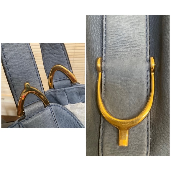 GUCCI Soft Stirrup Leather Shoulder Bag Gray 296856 - Picture 9 of 11